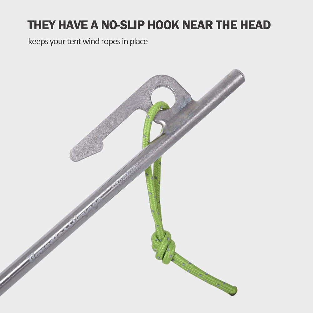 Boundless Voyage titanium tent pegs are lightweight and travel-friendly.