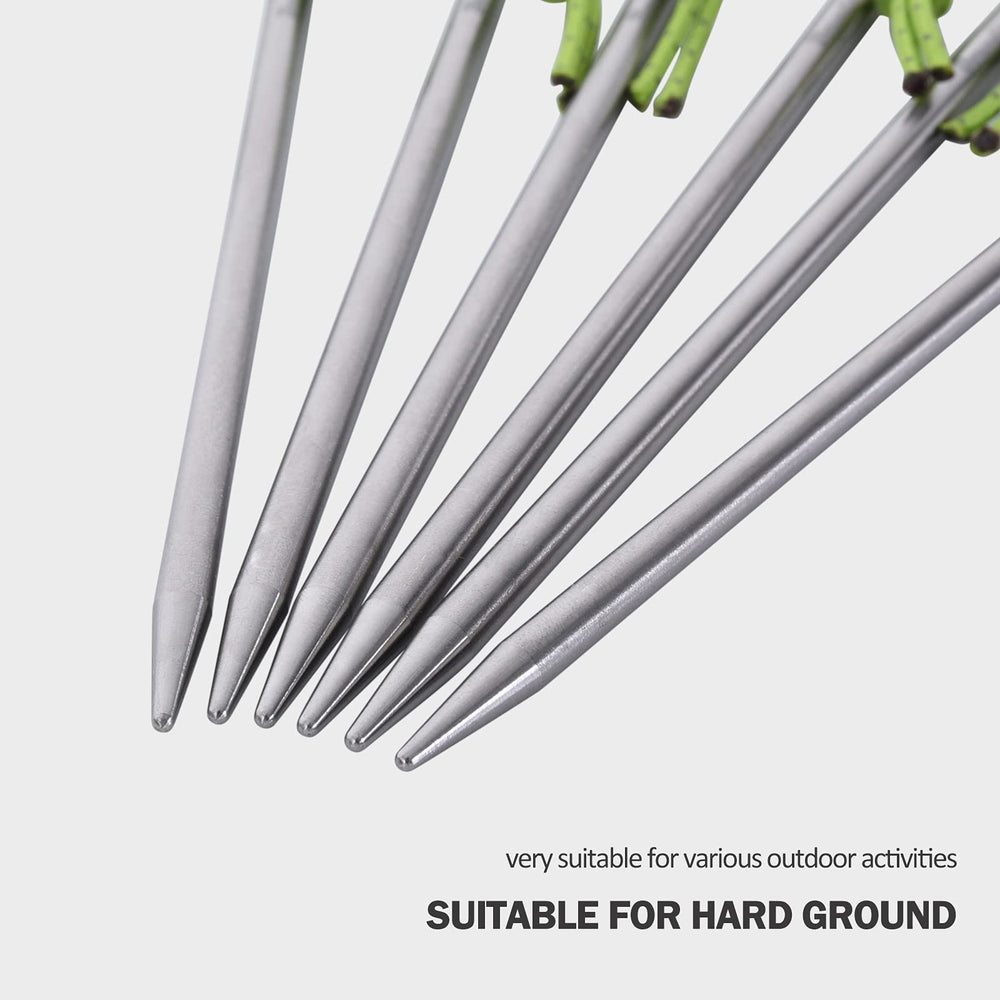 Boundless Voyage titanium tent pegs rustproof surface stays sleek in moisture.