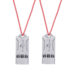 Boundless Voyage titanium whistle 3-hole; crisp 120dB signal for emergencies.