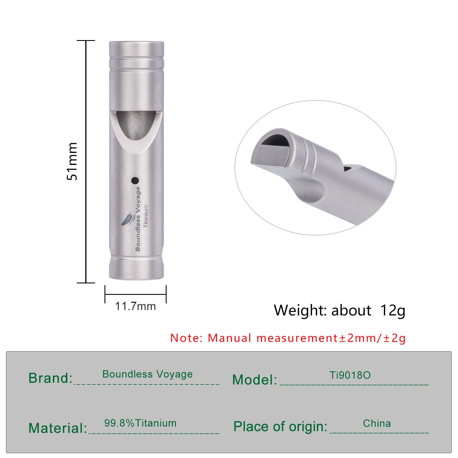 Close-up of Ti9018 with lanyard attachment for quick reach