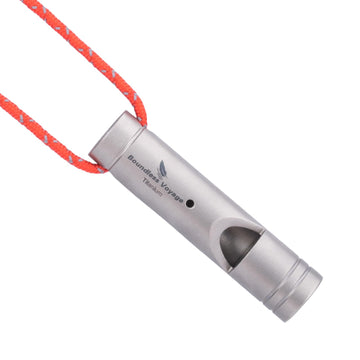 Whistle packed for outdoor use with included rope
