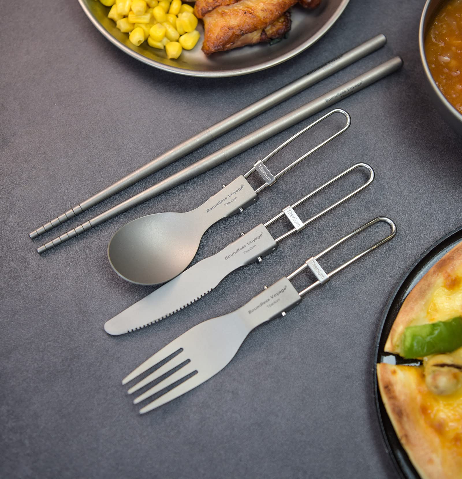 Boundless Voyage ultralight spoon, fork, knife for versatile outdoor dining