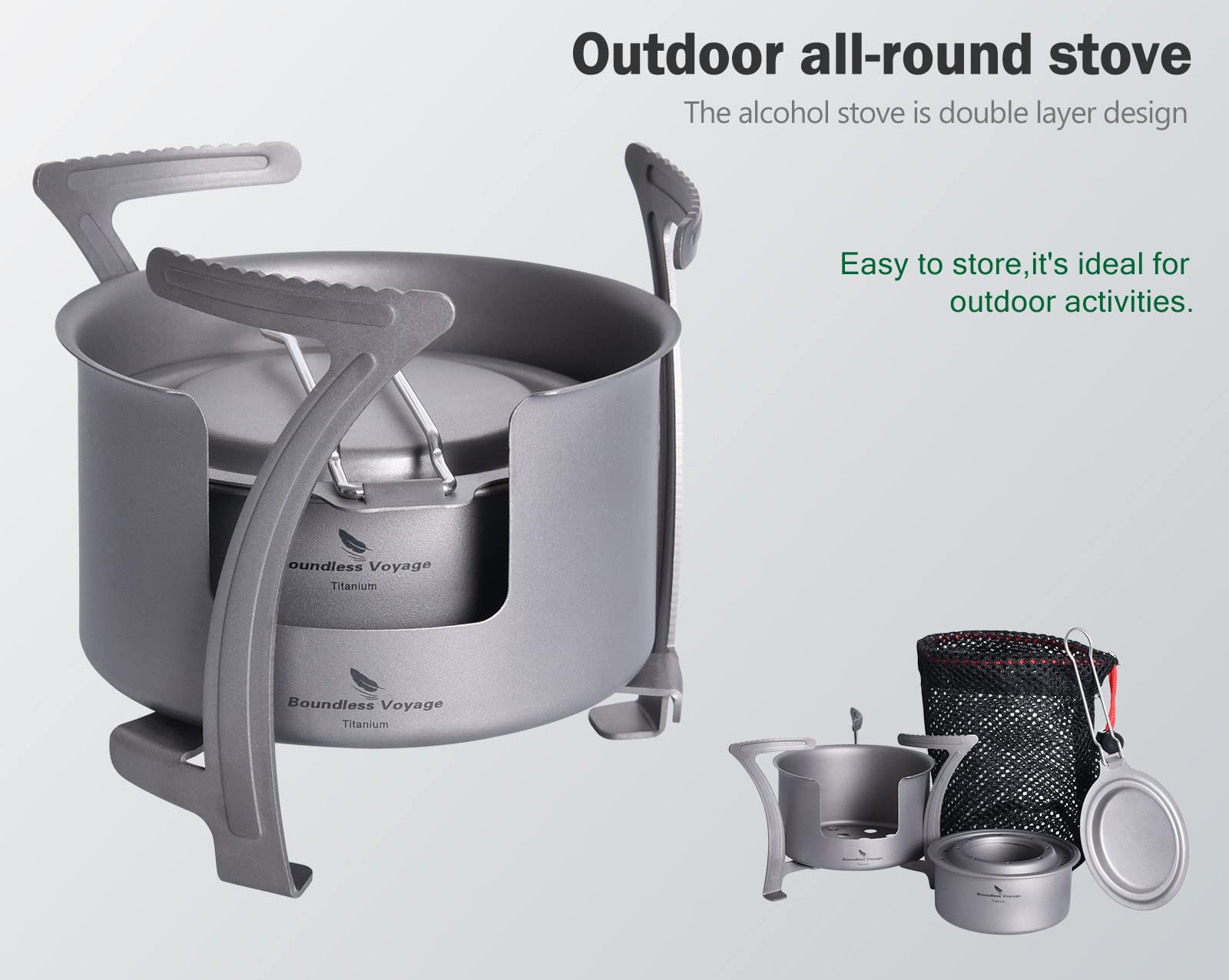 Boundless Voyage wind screen setup keeps flames stable in breezy camps.