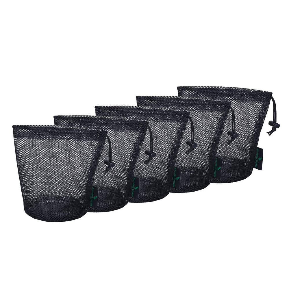 Boundless Voyageo nylon mesh bag set closeup showing lightweight travel storage.