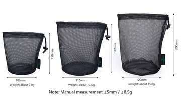 Boundless Voyageo nylon mesh bags in sizes S, M, L for versatile packing.