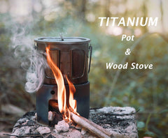 Boundless Voyage pot in use with wood stove for on trail cooking.