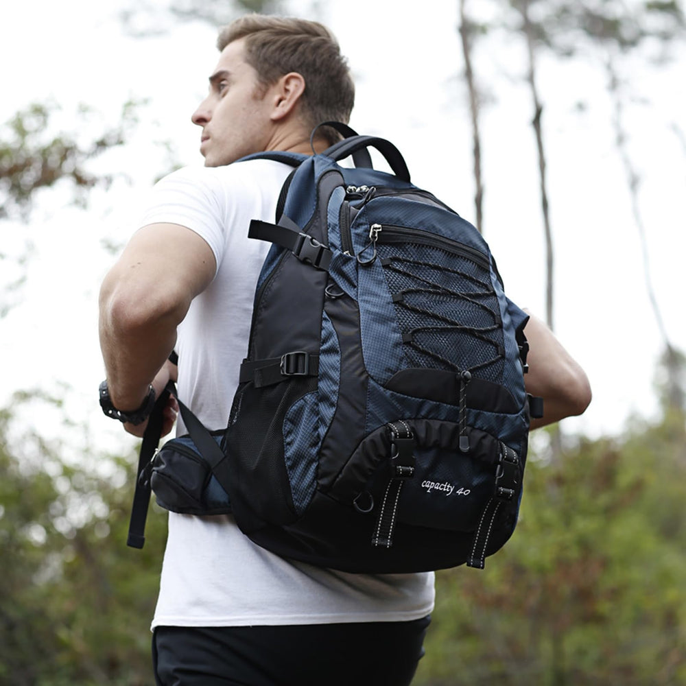 BOVIP 40L ergonomic design with breathable padding enhances comfort on long hikes