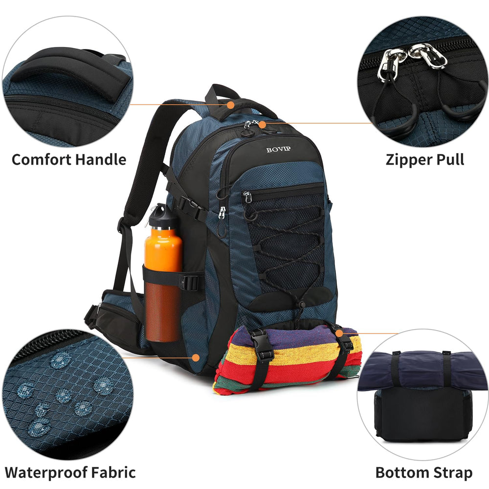 BOVIP 40L front and side pockets offer quick access and organization