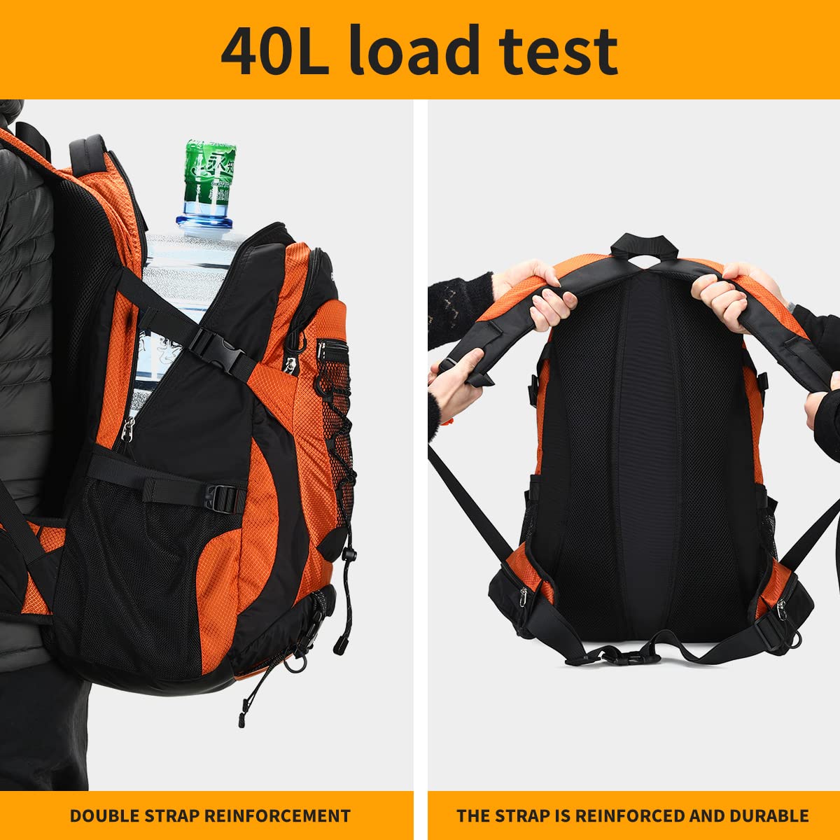 BOVIP 40L backpack front pockets keep essentials within easy reach