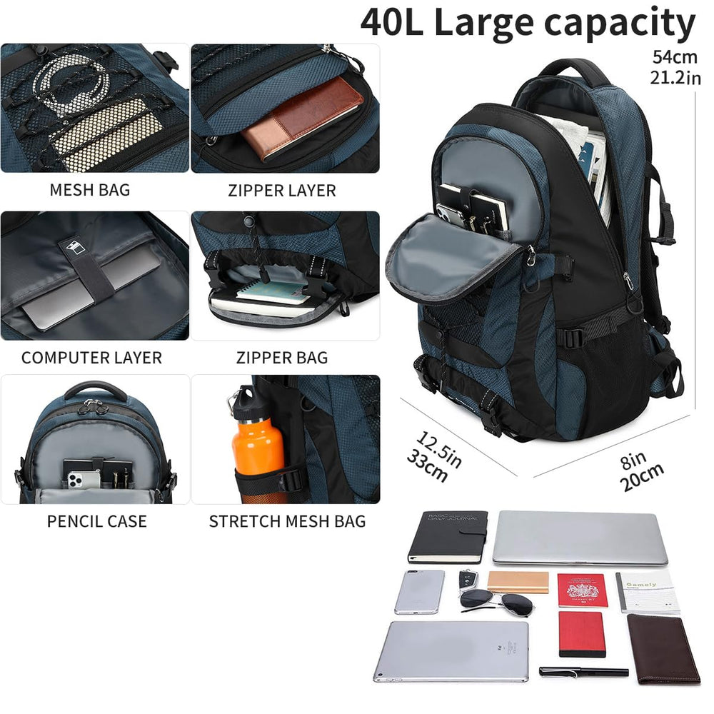 BOVIP 40L main compartment with laptop sleeve for organized gear