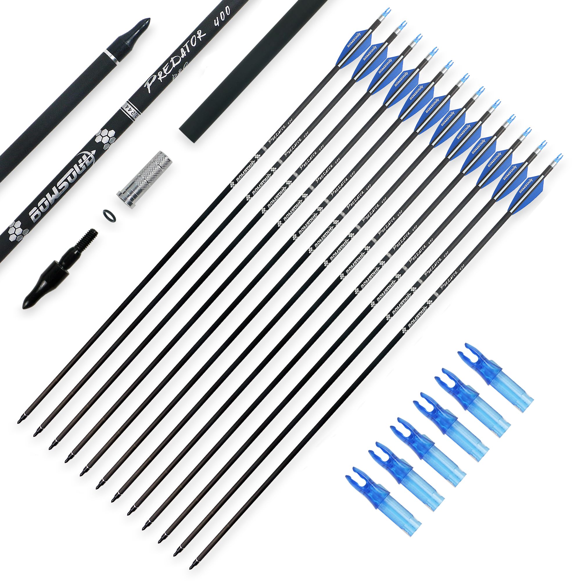 BOWSOUL 30-inch carbon arrow shaft for precise target shooting