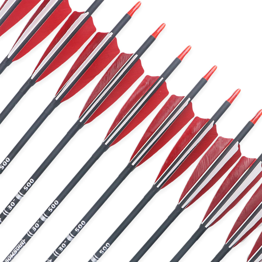 BOWSOUL 31.5inch carbon arrow length ensures consistent weight and balance.