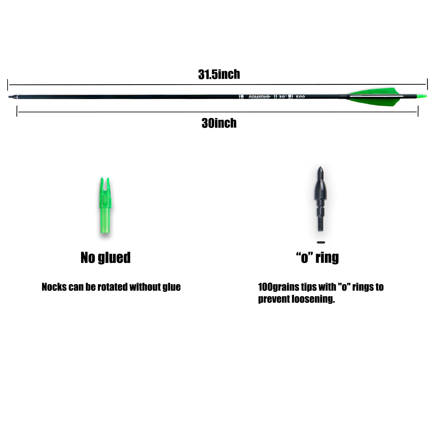 BOWSOUL 4in turkey-feather fletching improves flight accuracy and visibility