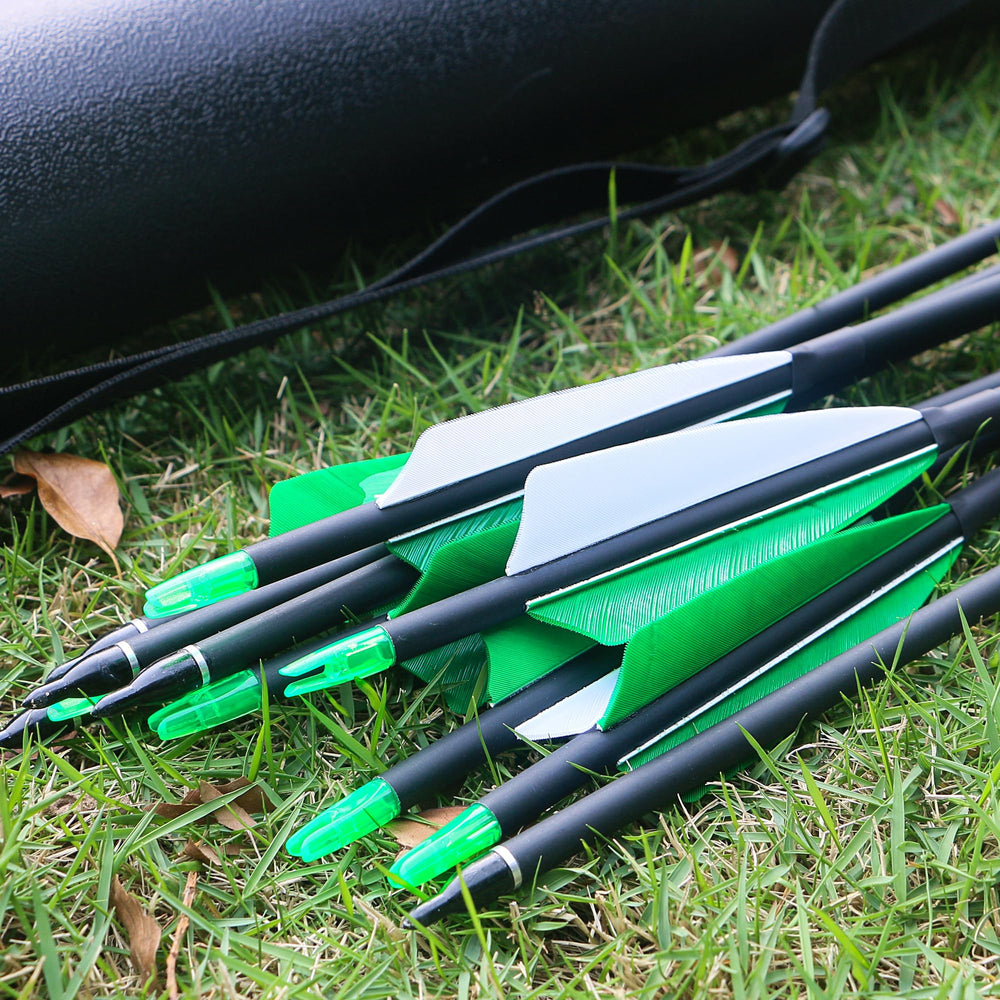 BOWSOUL natural turkey feather vanes visible in flight for stability