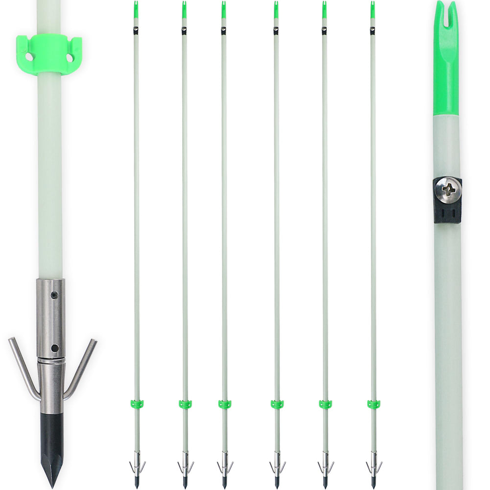 BOWSOUL glow-white 34-inch bowfishing arrow glows at night to help locate fish