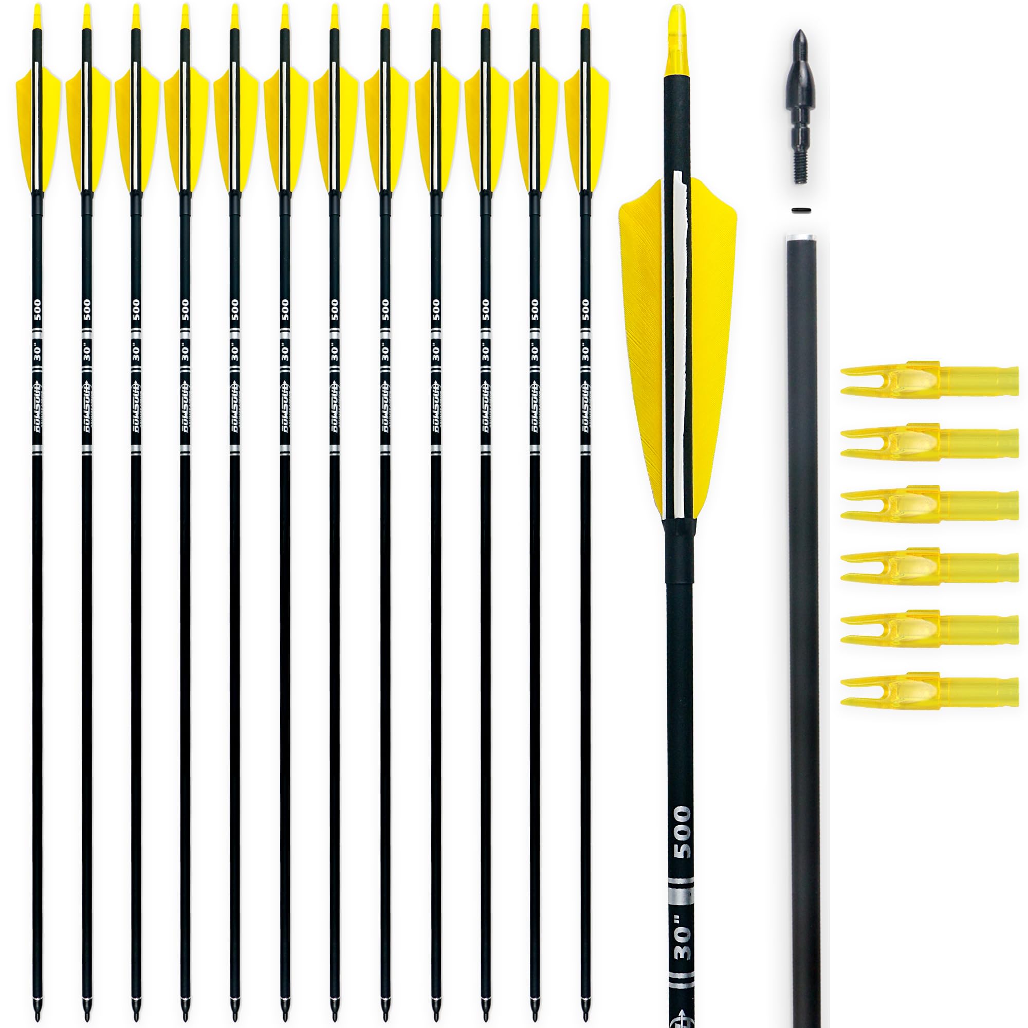 BOWSOUL carbon arrow shaft, 30-inch profile, designed for consistent target hits