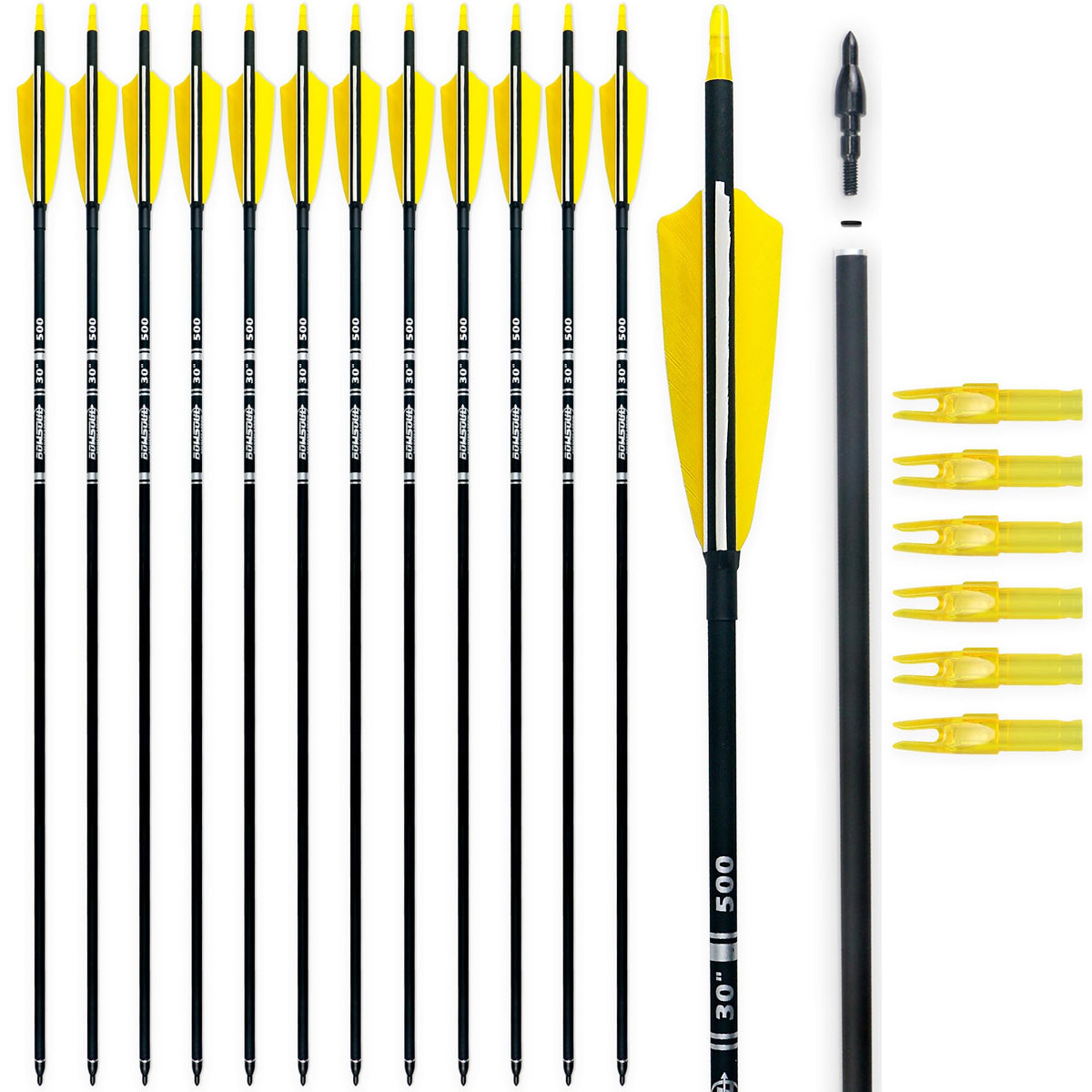 BOWSOUL carbon arrow shaft, 30-inch profile, designed for consistent target hits
