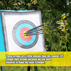 BOWSOUL carbon arrow 100-grain removable tips enable quick setup for hunting targets.