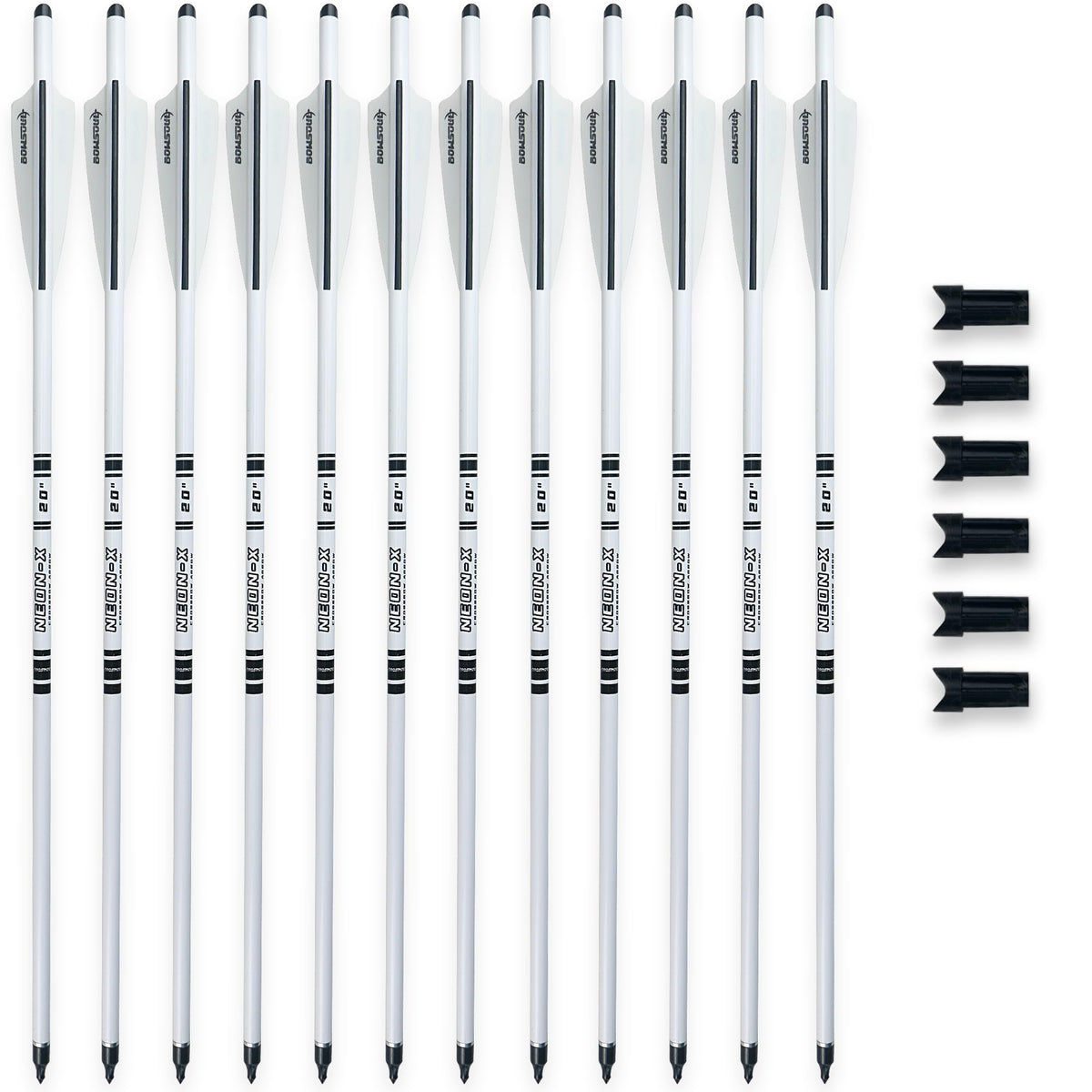 BOWSOUL crossbow bolts feature a fluorescent shaft for enhanced visibility during practice or hunting.