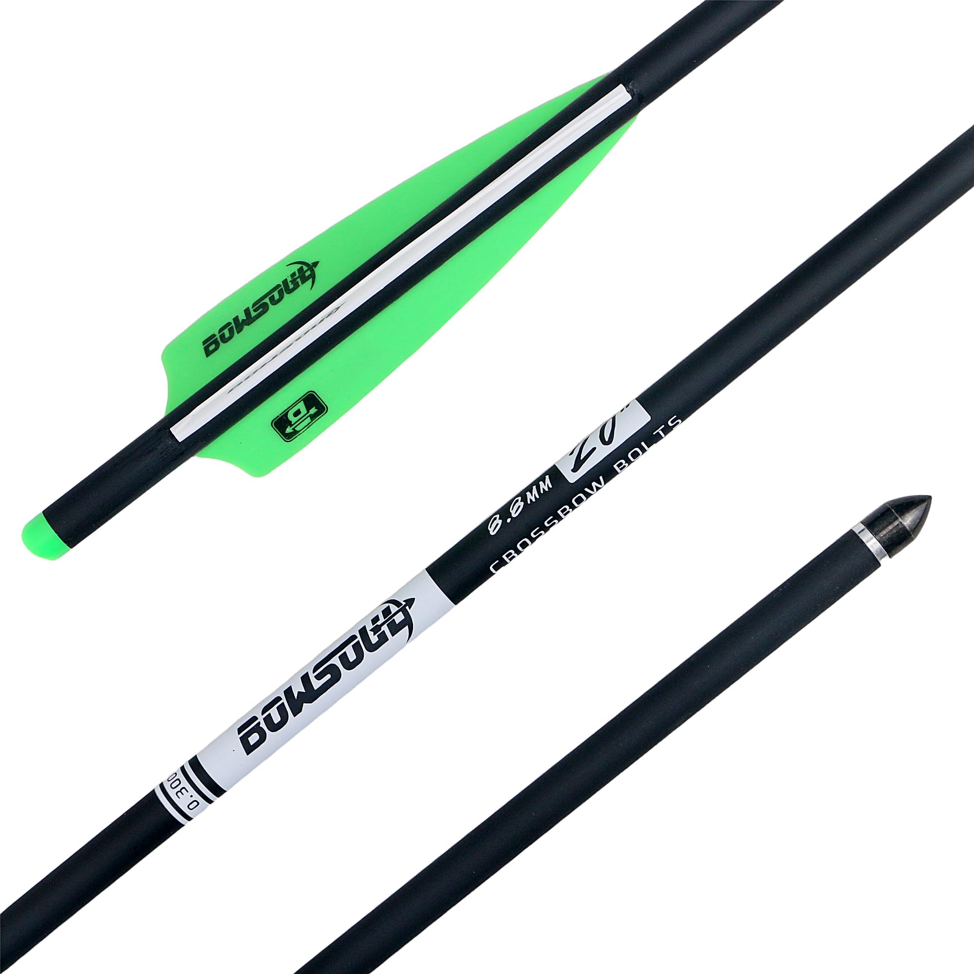 BOWSOUL crossbow bolts packaging showing quality-inspected contents