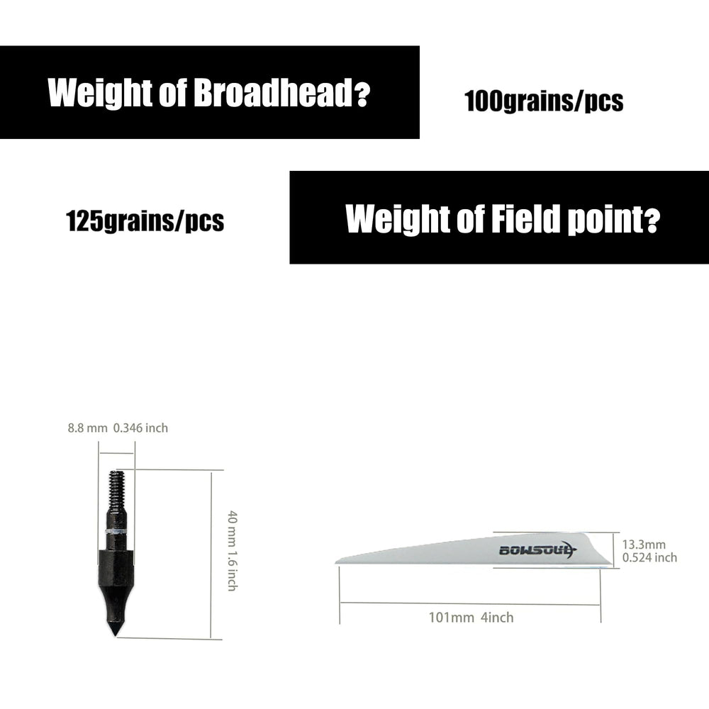 BOWSOUL bolts utilize replaceable 125-grain heads for versatile hunting setups.