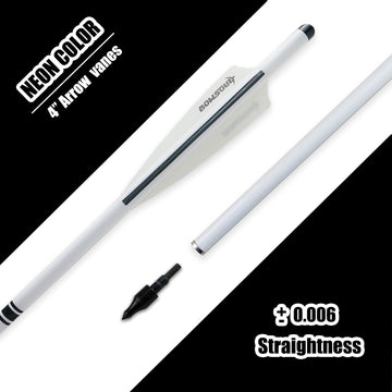 BOWSOUL bolts have 4-inch white and black TPU vanes for stable flight.