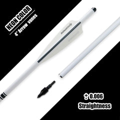 BOWSOUL bolts have 4-inch white and black TPU vanes for stable flight.
