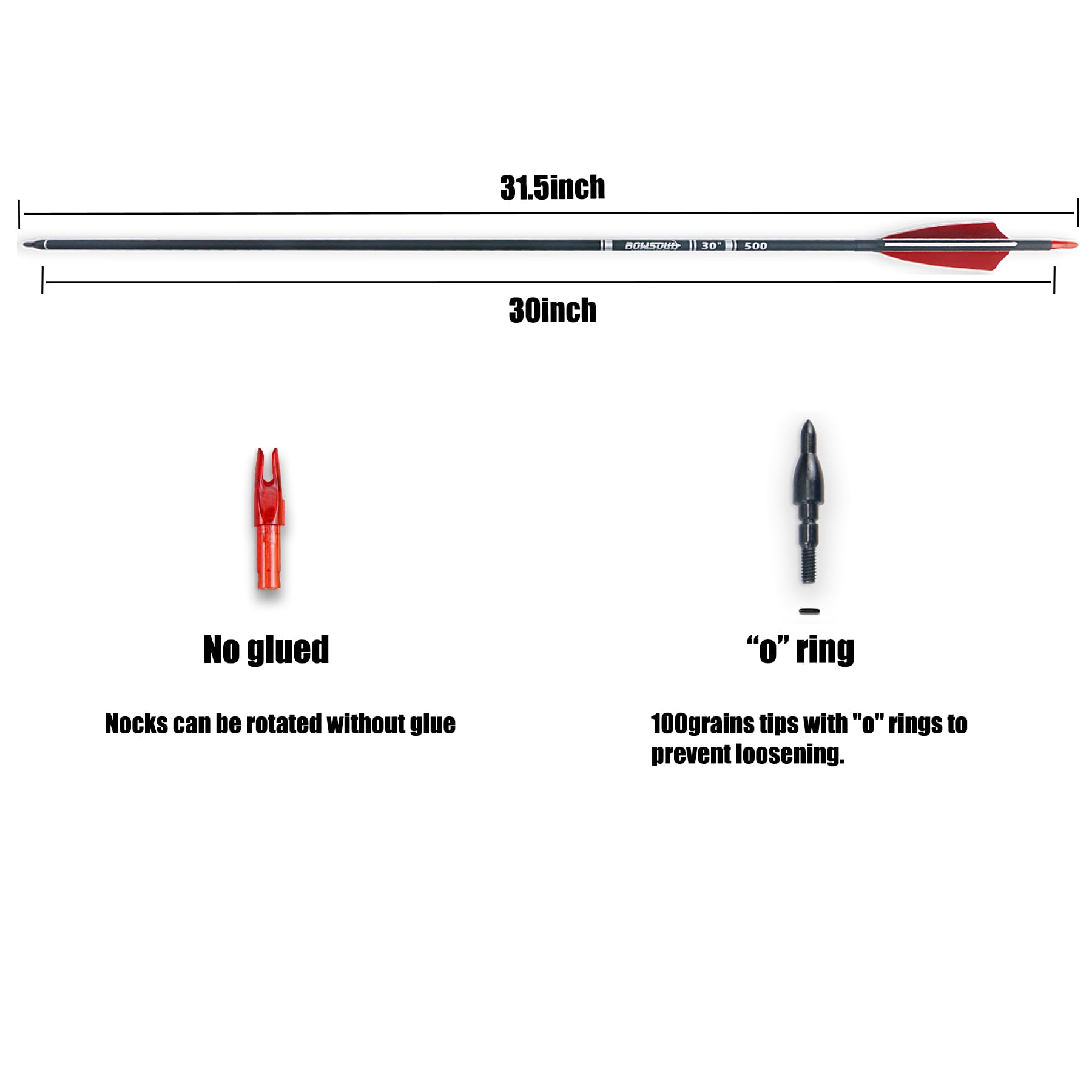 BOWSOUL 4inch turkey feathers vanes provide stable flight and quick path to target.