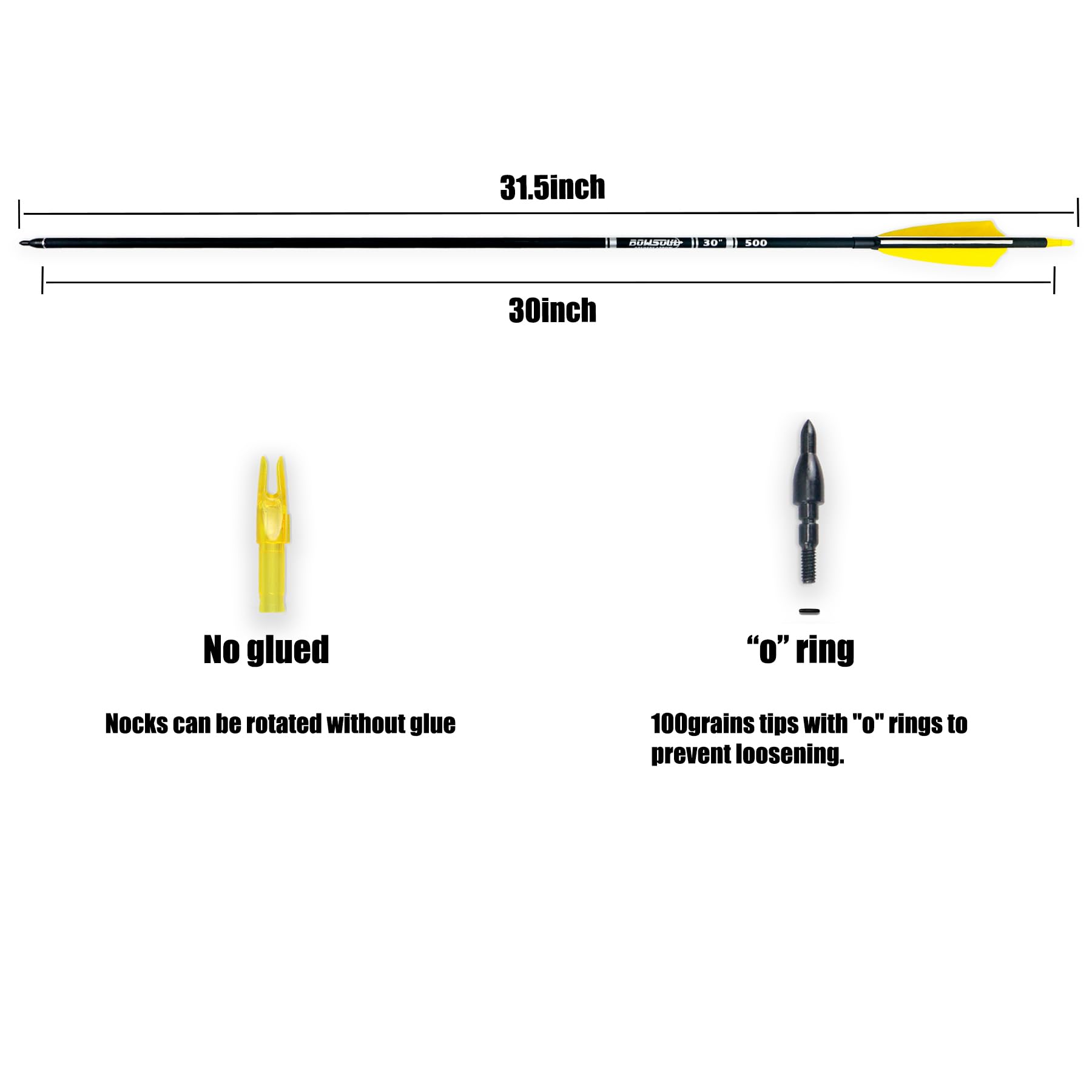 BOWSOUL turkey feather fletching at 4 inches for stable flight