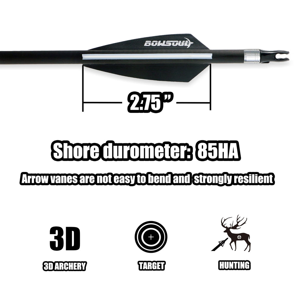 BOWSOUL vanes 2.75 inches deliver stable flight and faster target acquisition.
