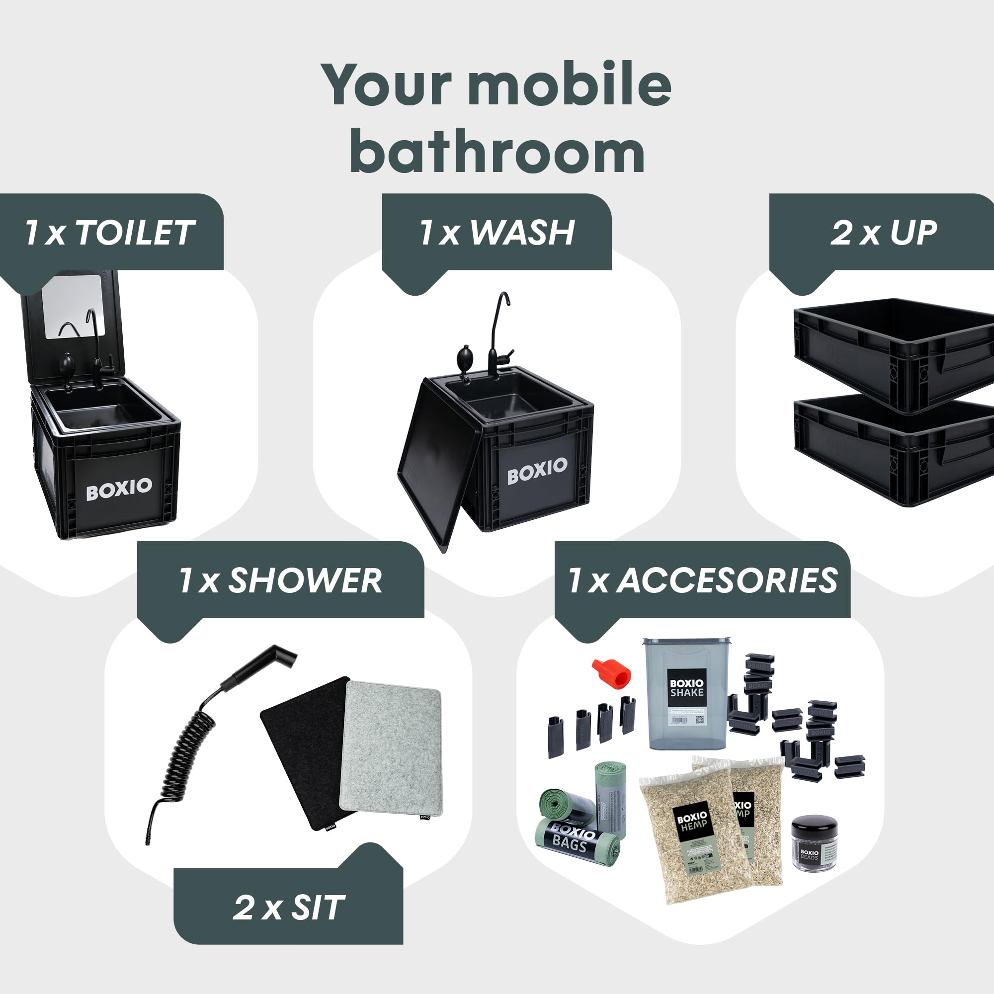 BOXIO Toilet Max+ compact unit for outdoor use