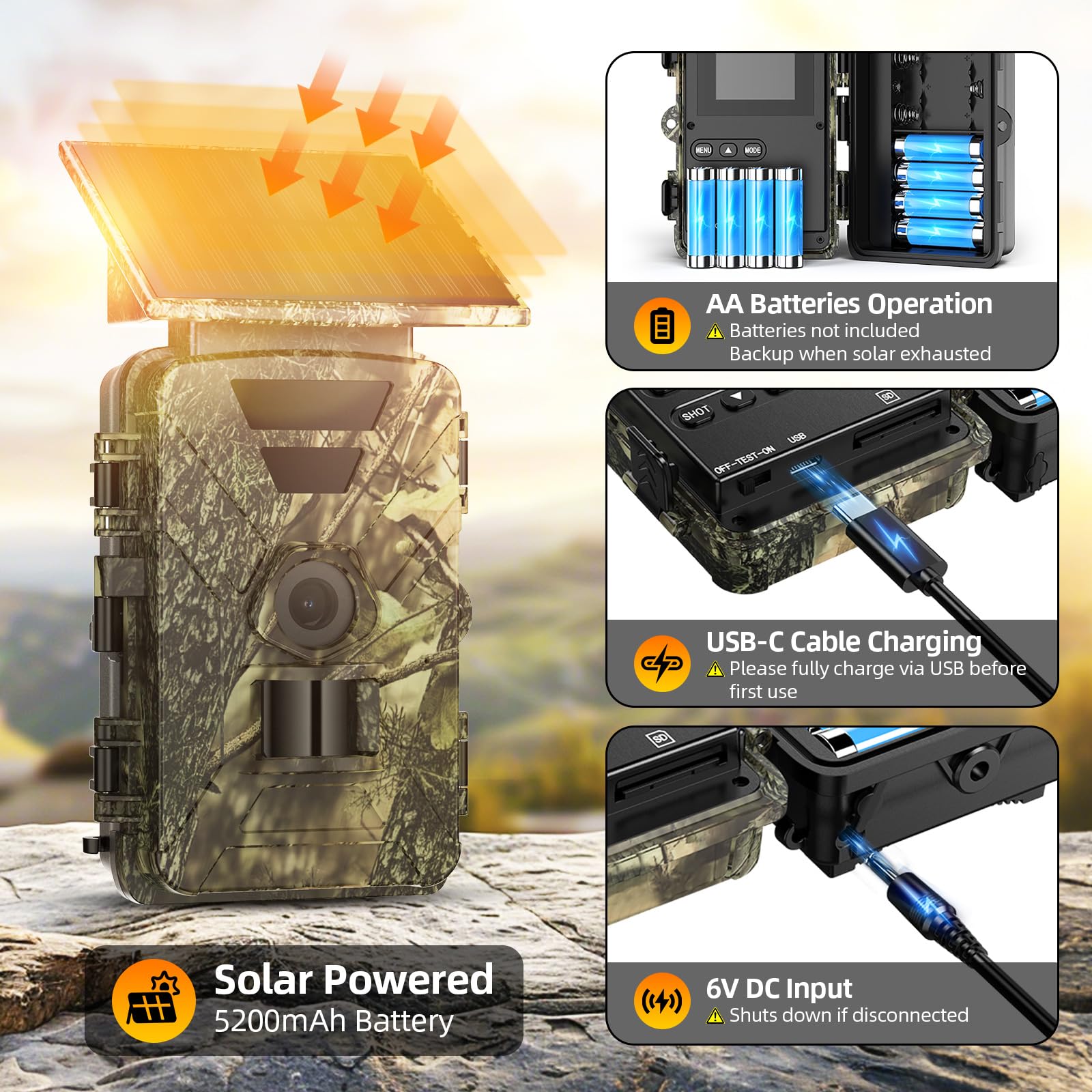 BoxLegend Trail Camera 60MP images and 4K video with audio for rich detail.