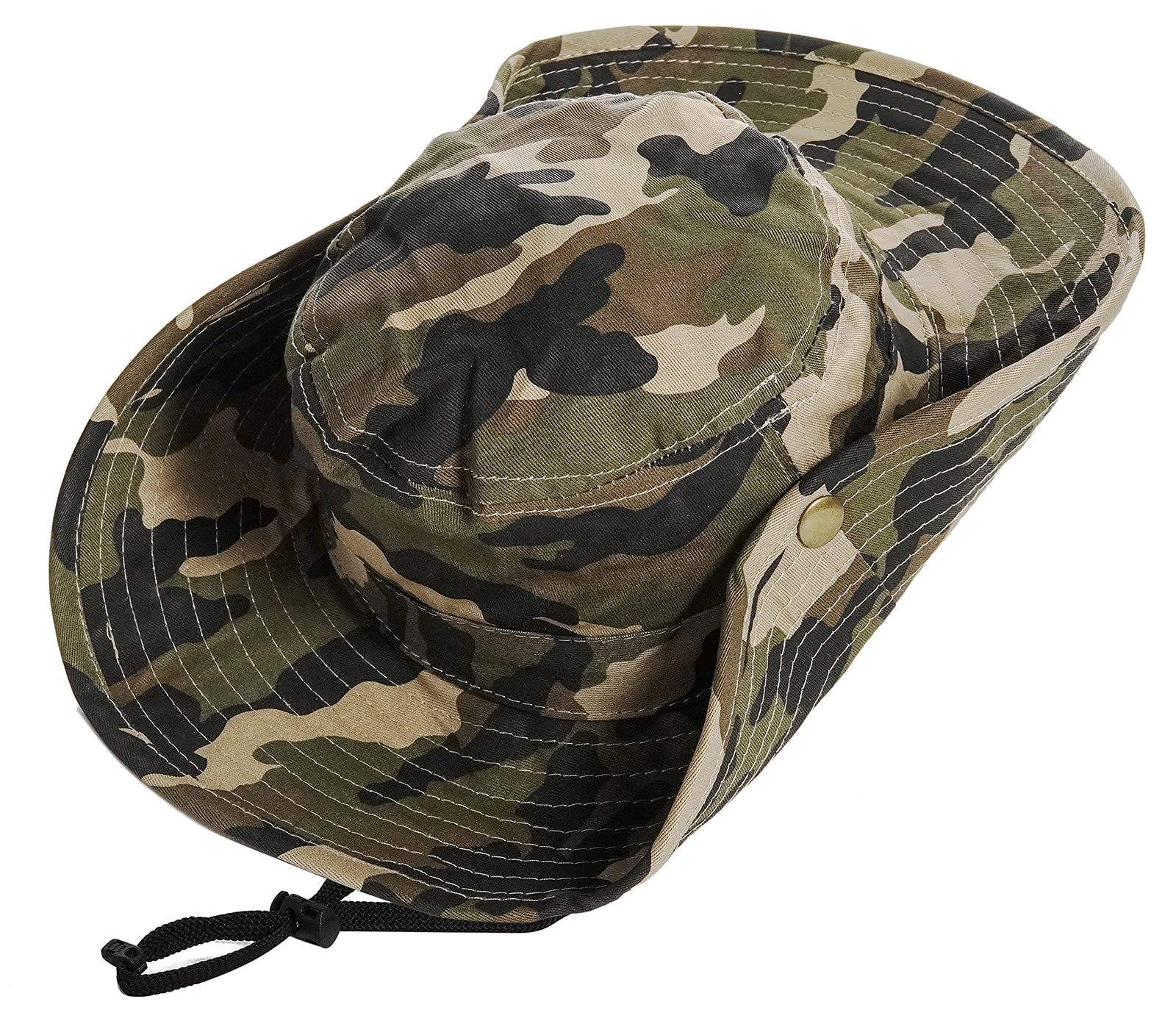 Close-up of adjustable strap and brim buckle