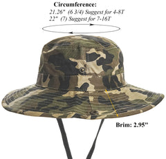 Adjustable strap and brim buckle on camo hat