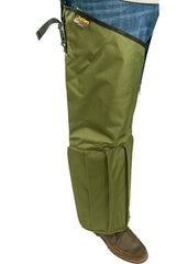 Boyt Harness Rattler Scaletech chaps, side view, shows adjustable straps for a secure fit.