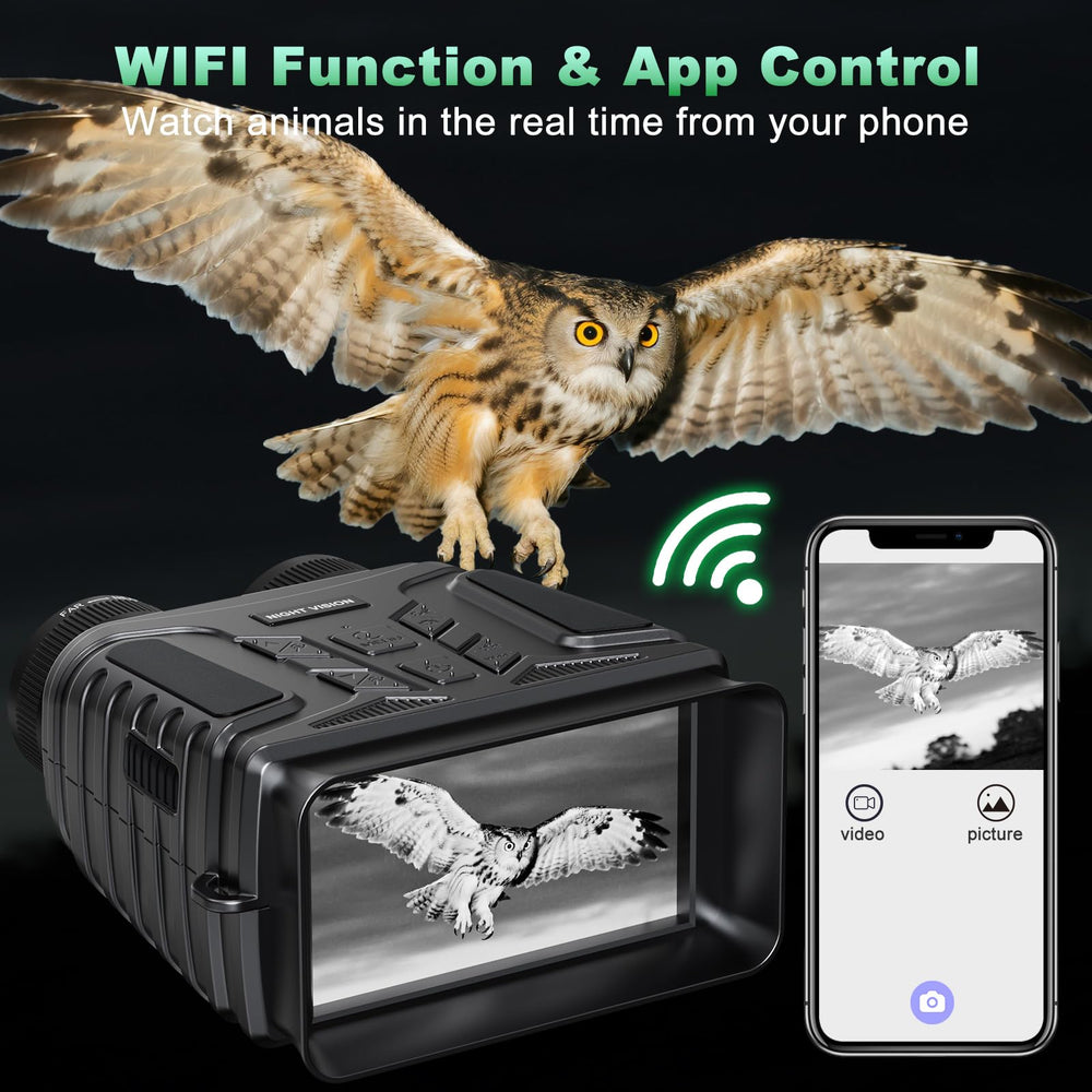 Bozily night vision goggles capture 4K video and 40 MP photos for detailed night footage.