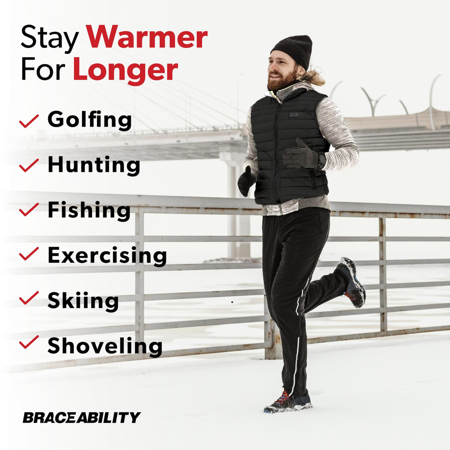 BraceAbility heated vest pocket not included note battery pack sold separately