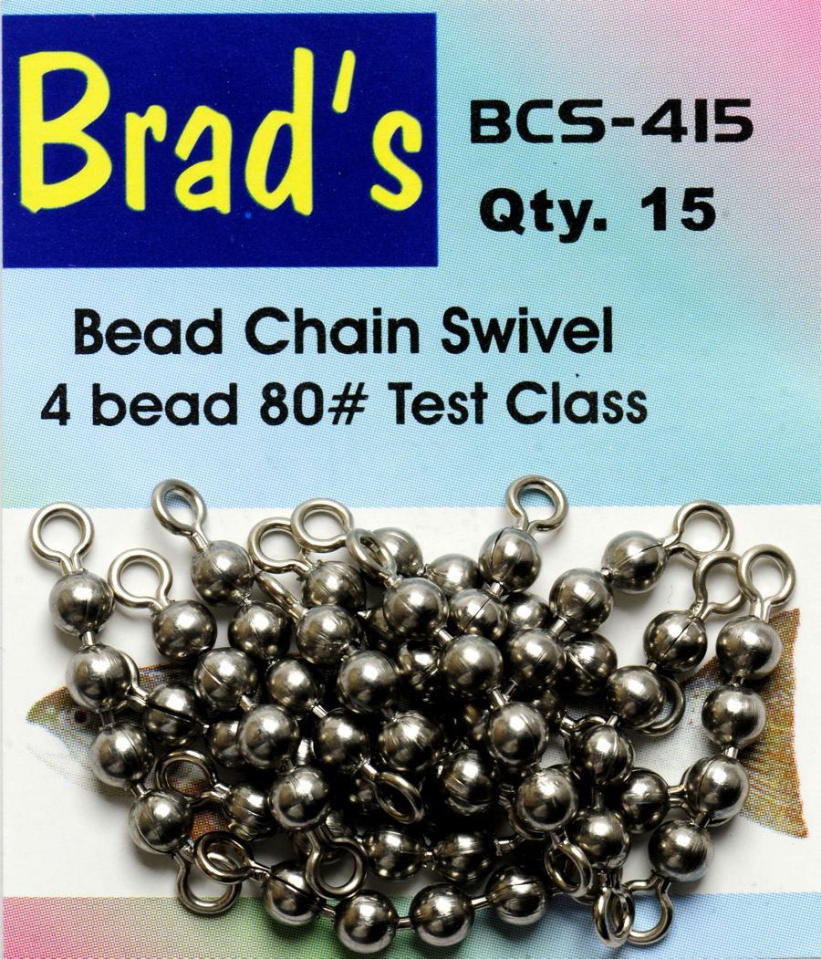 Close-up of Brad's swivels showing sturdy four-bead construction.