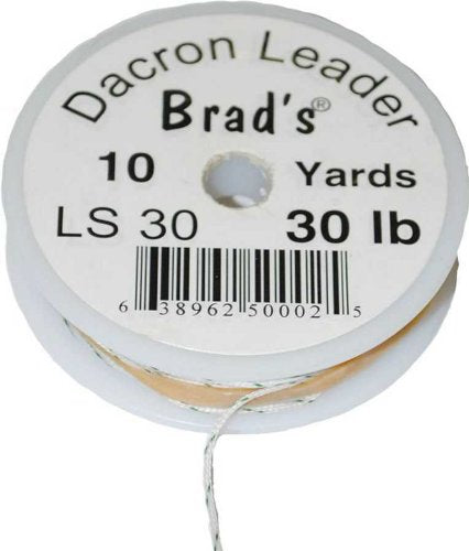 Brad's Dacron leader spool showcasing 30 lb strength for reliable hand-tied leaders