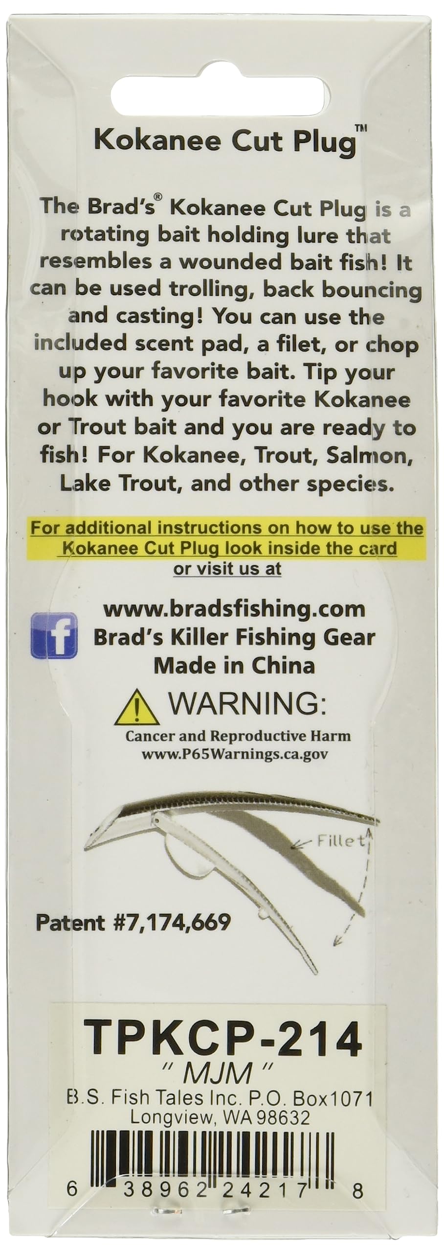 BRADS KOKANEE Cut Plug MJM 2PK angle shot highlighting visibility and action.