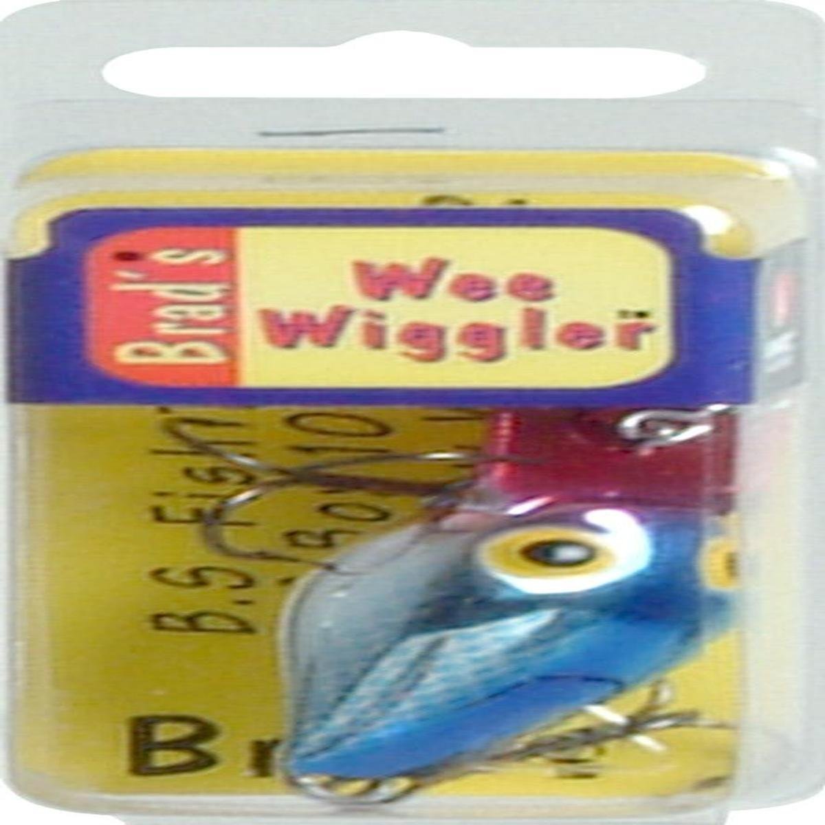 Brad's Wee Wiggler Blue Pirate lure attracts trout and bass with a vivid wiggle