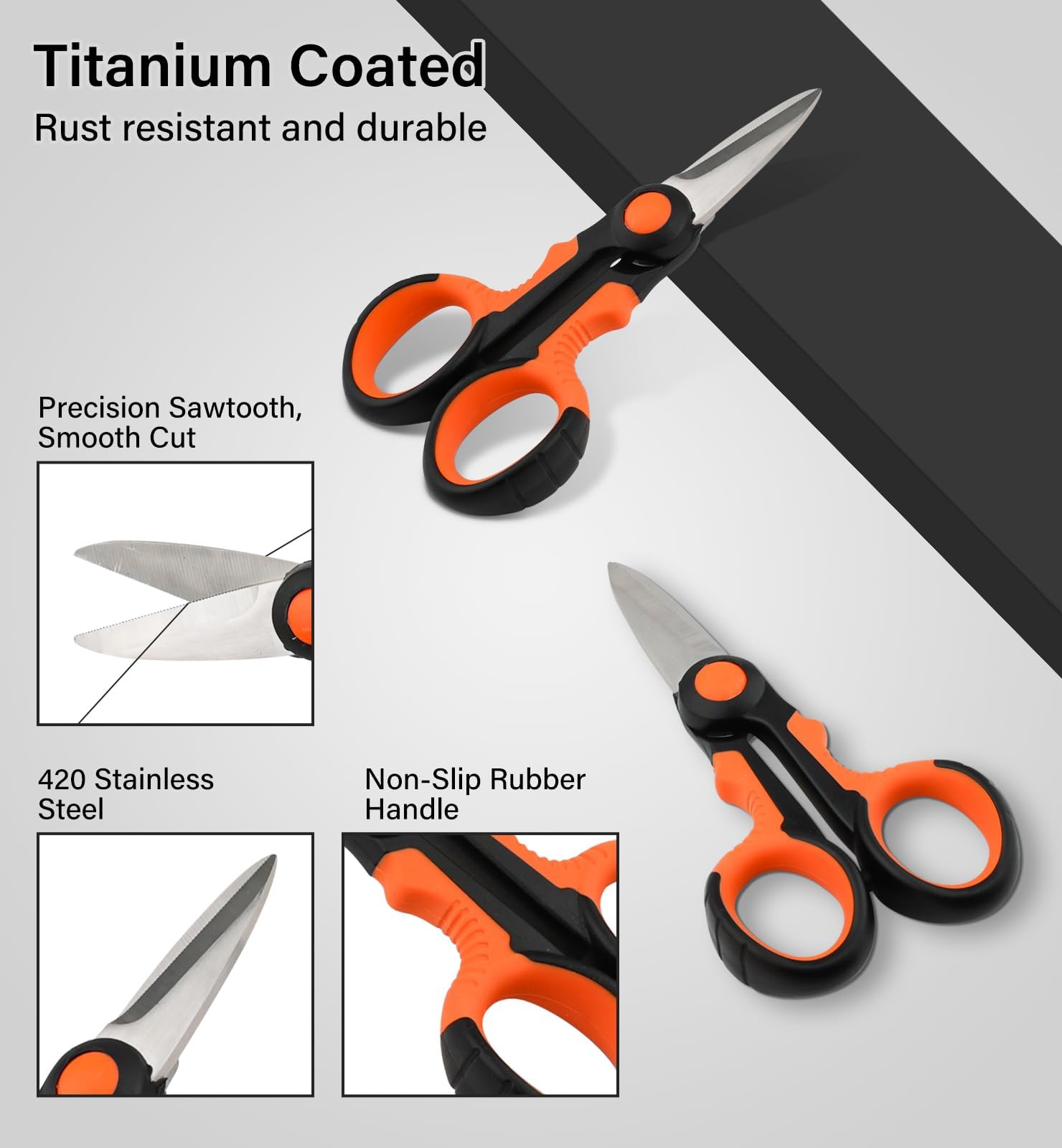 Corrosion-resistant braid scissors for fishing line