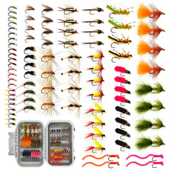 Brairia fly assortment showing a mix of dry, wet, and nymph patterns for trout