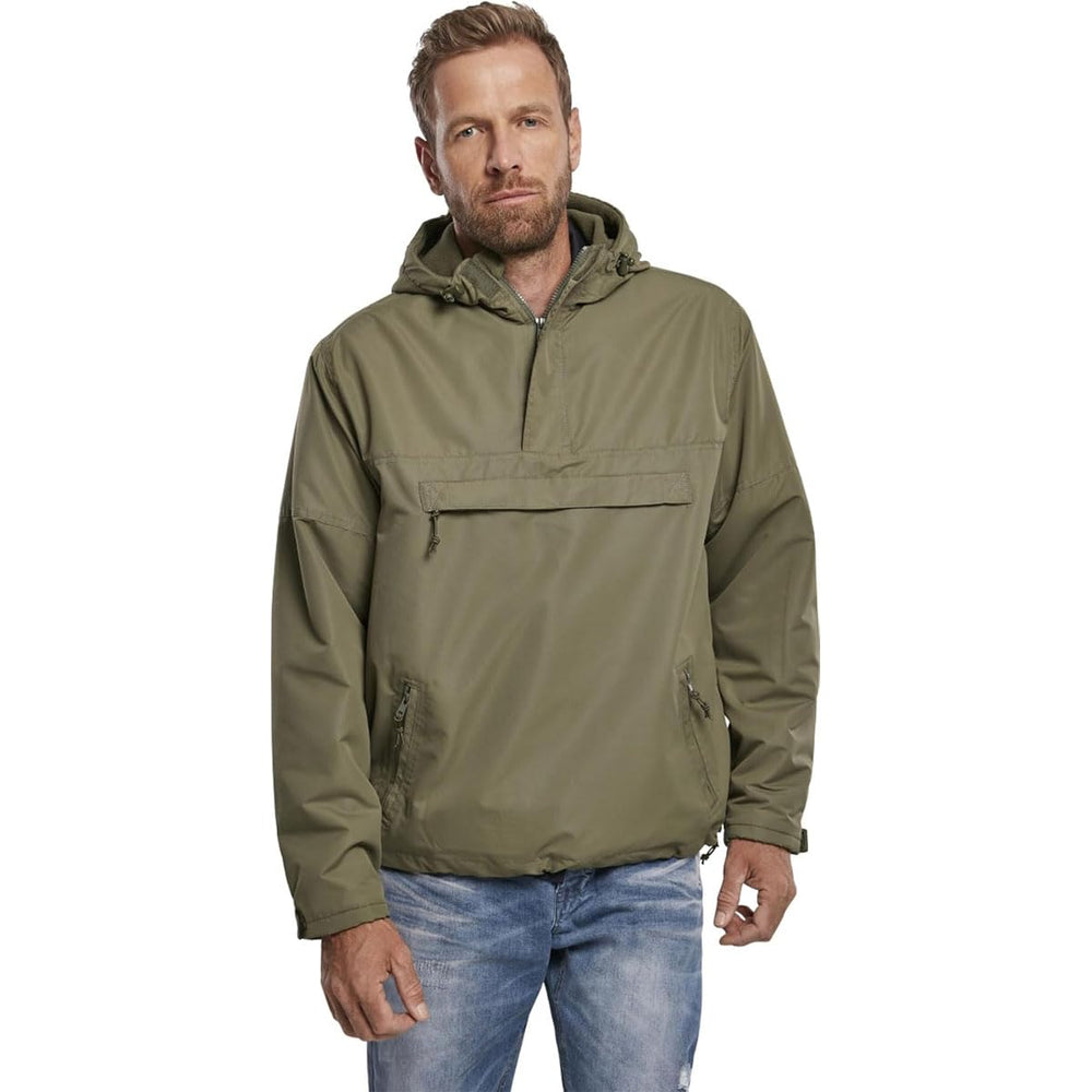 Brandit windbreaker fleece lining close-up emphasizes warm insulation and cozy comfort.