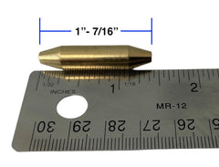 Brass inline spinner lure body 7/16 oz for musky/pike - angled view