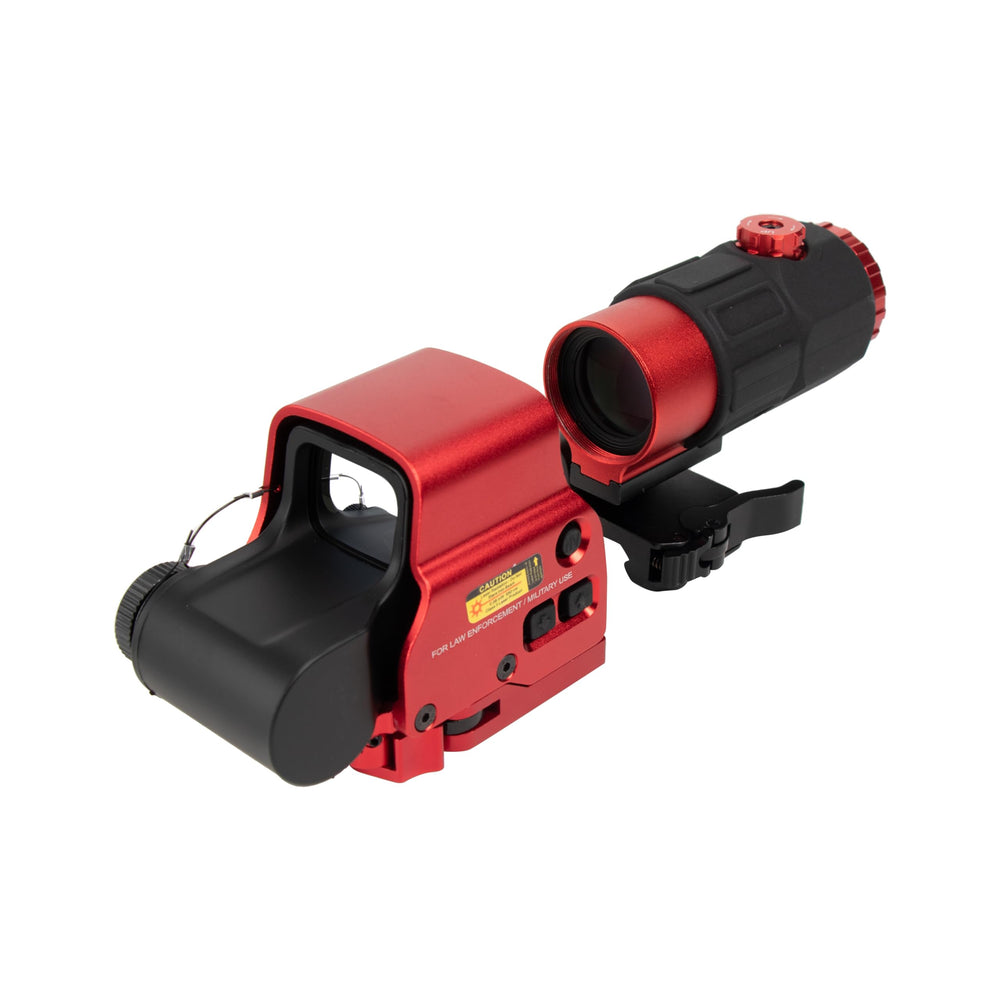 Bravary 558 dot sight with red/green illumination for fast target acquisition.