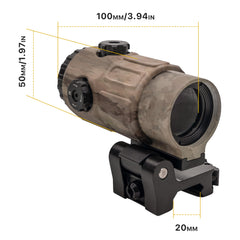 Bravary 558 G45 5X magnifier assembly showing versatile magnification