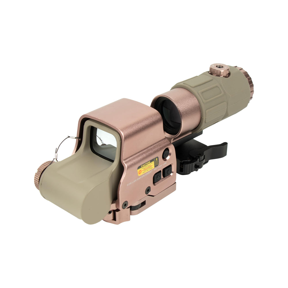 Bravary 558 holographic sight with red/green dot for fast target acquisition.