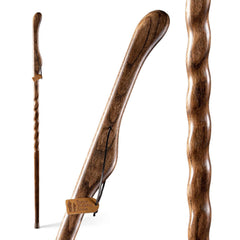Brazos Hitchhiker Oak Walking Stick with twisted grain and handcrafted finish.