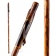Brazos rustic wood walking stick with hickory shaft for sturdy outdoor support.
